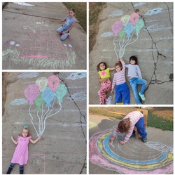 Знаменские дети мелками нарисовали радугу