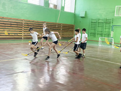 Хоккей в спортивном зале школы ЗАТО Знаменск